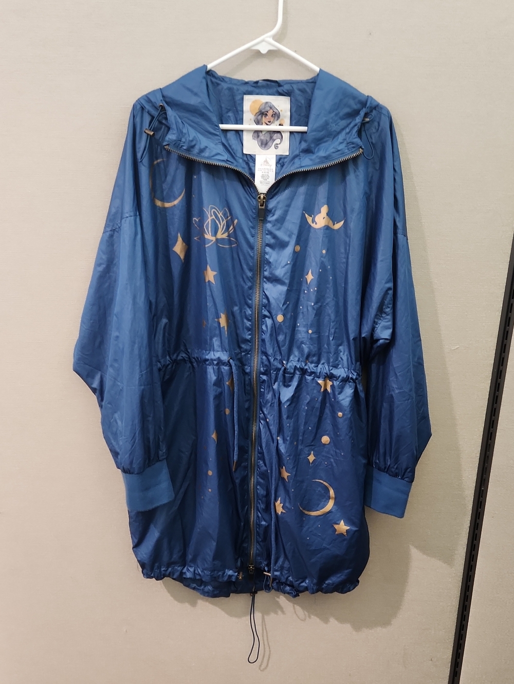 Disney Princess Jasmine Hooded Rain Jacket Size XL